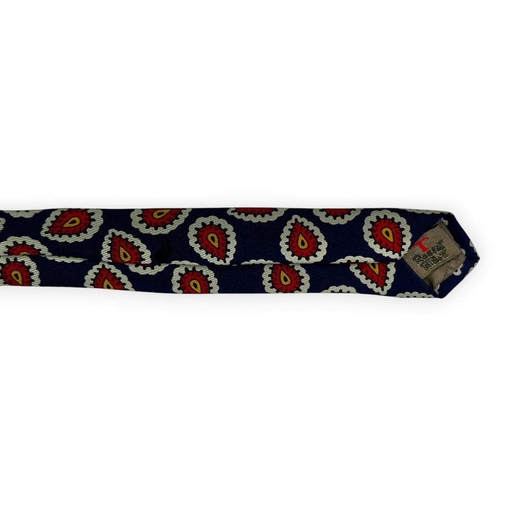 VTG Robert Talbott Mens Silk Tie 60 x 3.5 Paisley Studio Claymore Shop Navy Red - Picture 3 of 7